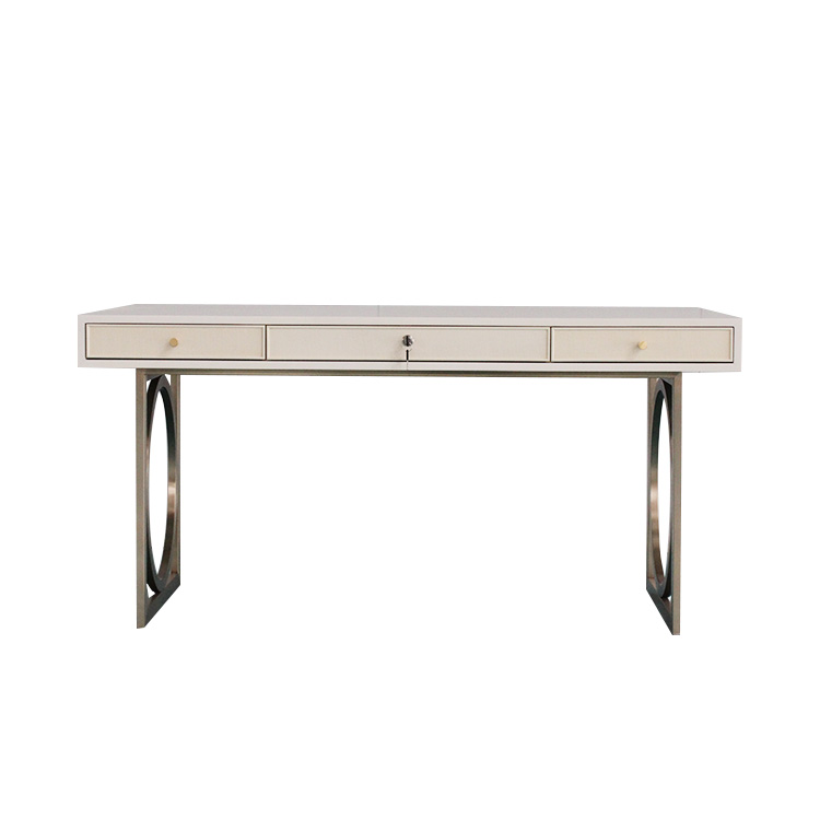 Classic luxury stainless steel base TV console table for living room