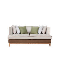 Living room set Hotel Lounge Sofa Elegant Upholstered Love seat with solid oak base 