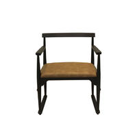 Arm chair simple wood arm chair with fabric cushion
