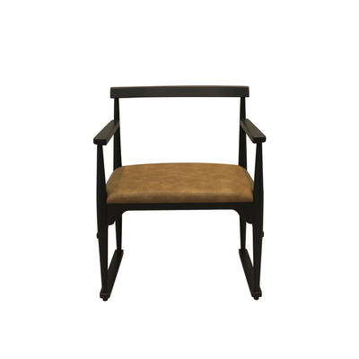 Arm chair simple wood arm chair with fabric cushion