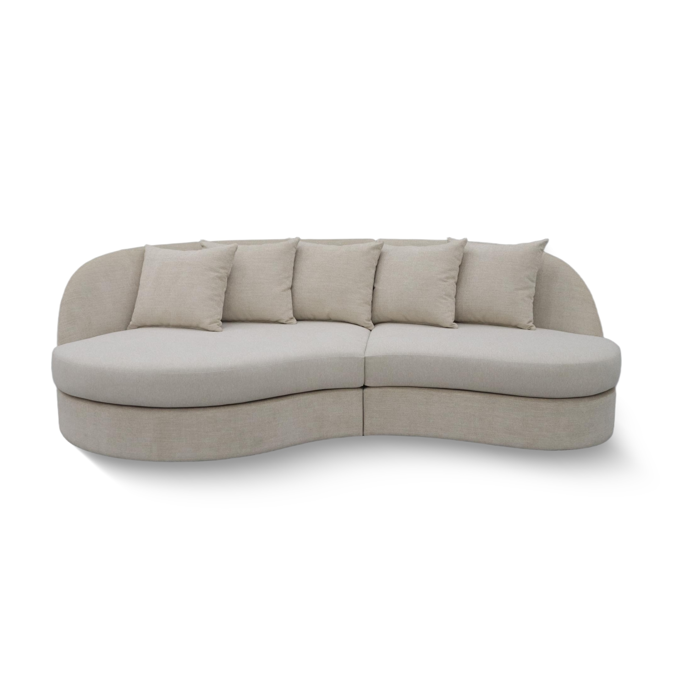 French Cream Retro Arc Sofa