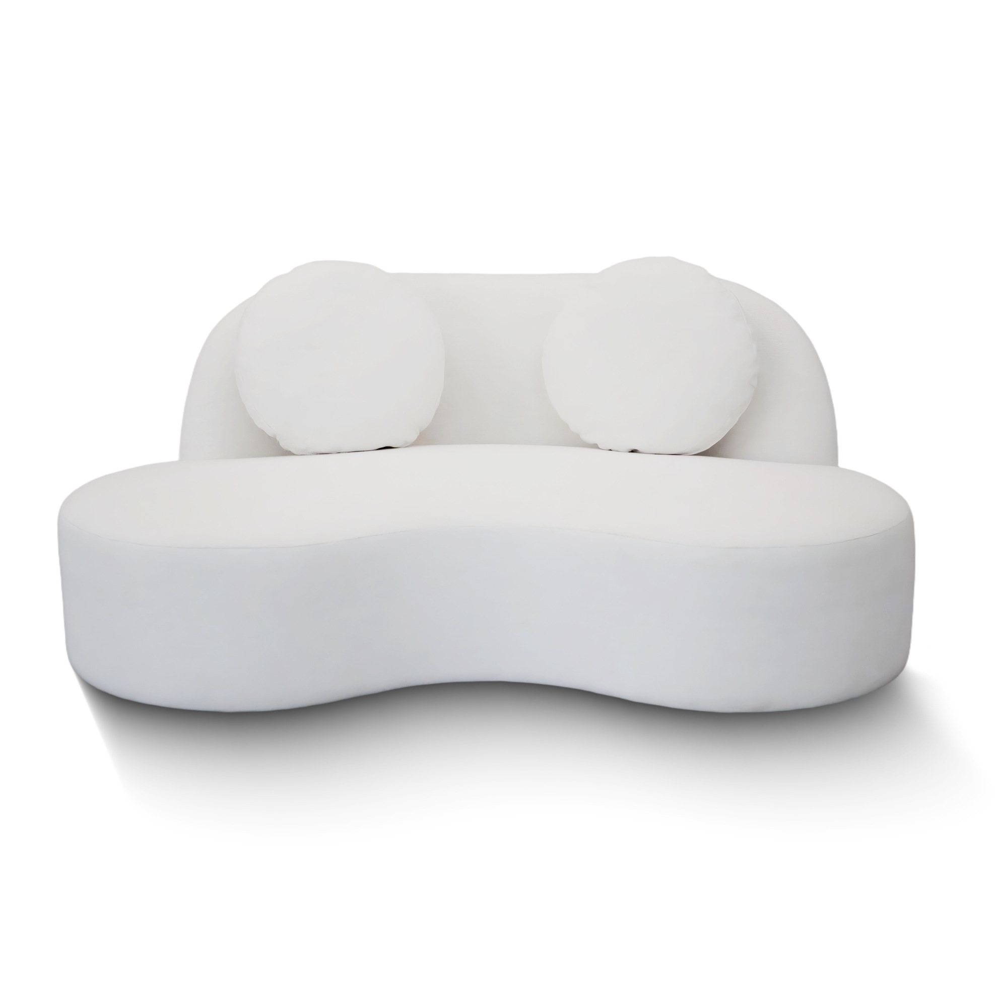 Cream-Style Curved Sofa